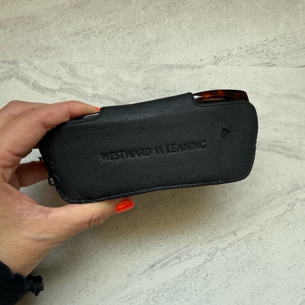Westward Leaning Black Leather Sunglass Case